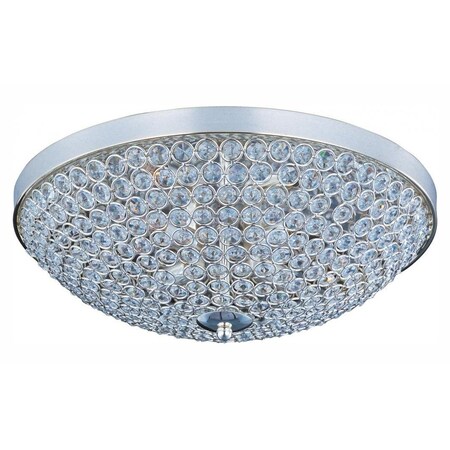 Maxim Four Light Plated Silver Beveled Crystal Glass Bowl Flush Mount 39871BCPS